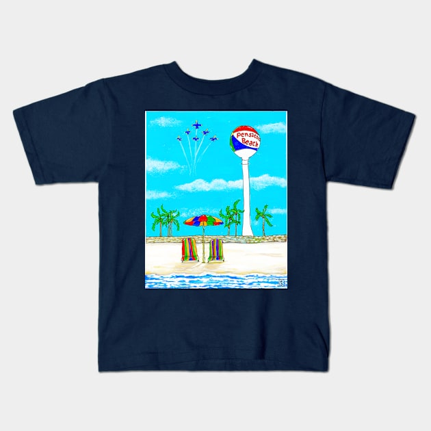 Pensacola Beach Florida Kids T-Shirt by Cottin Pickin Creations